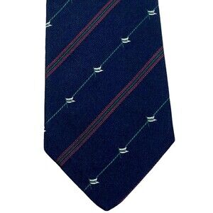 Brooks Brothers Makers Vintage Tie Repp Weave RARE Golf Stripe Blue English Silk